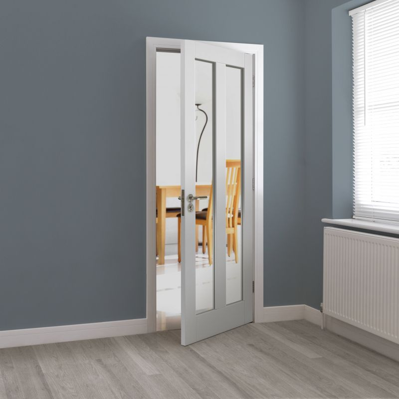 Save: £111.00 JB Kind Dominica White Primed 2 Light Clear Glass Internal Door