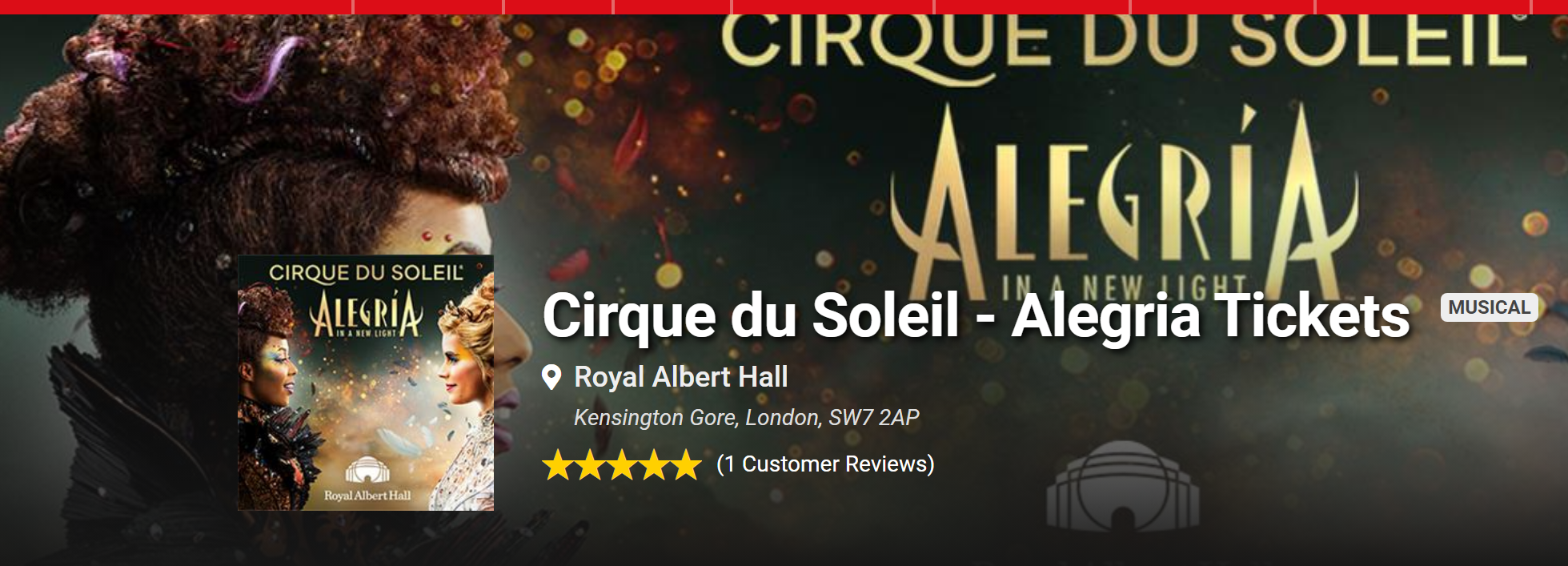 Cirque du Soleil - Alegria Tickets Special Price