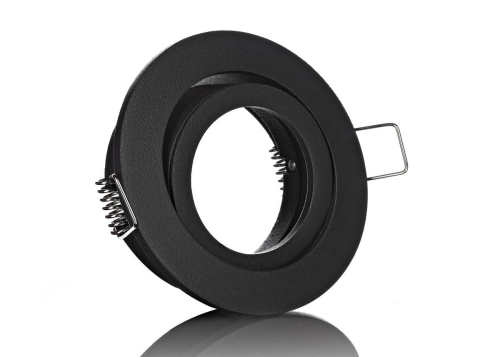 Schwarz matt schwenkbarer Einbaustrahler aus Druckguss mit Bajonettverschluss