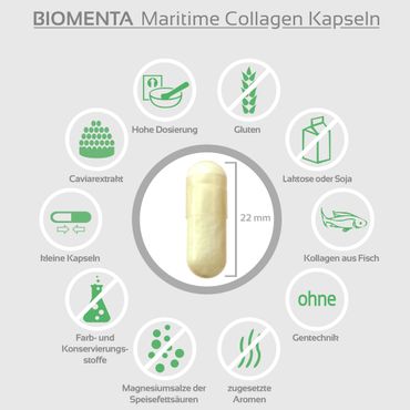 Hochwertige Maritime Collagen Kapseln von BIOMENTA