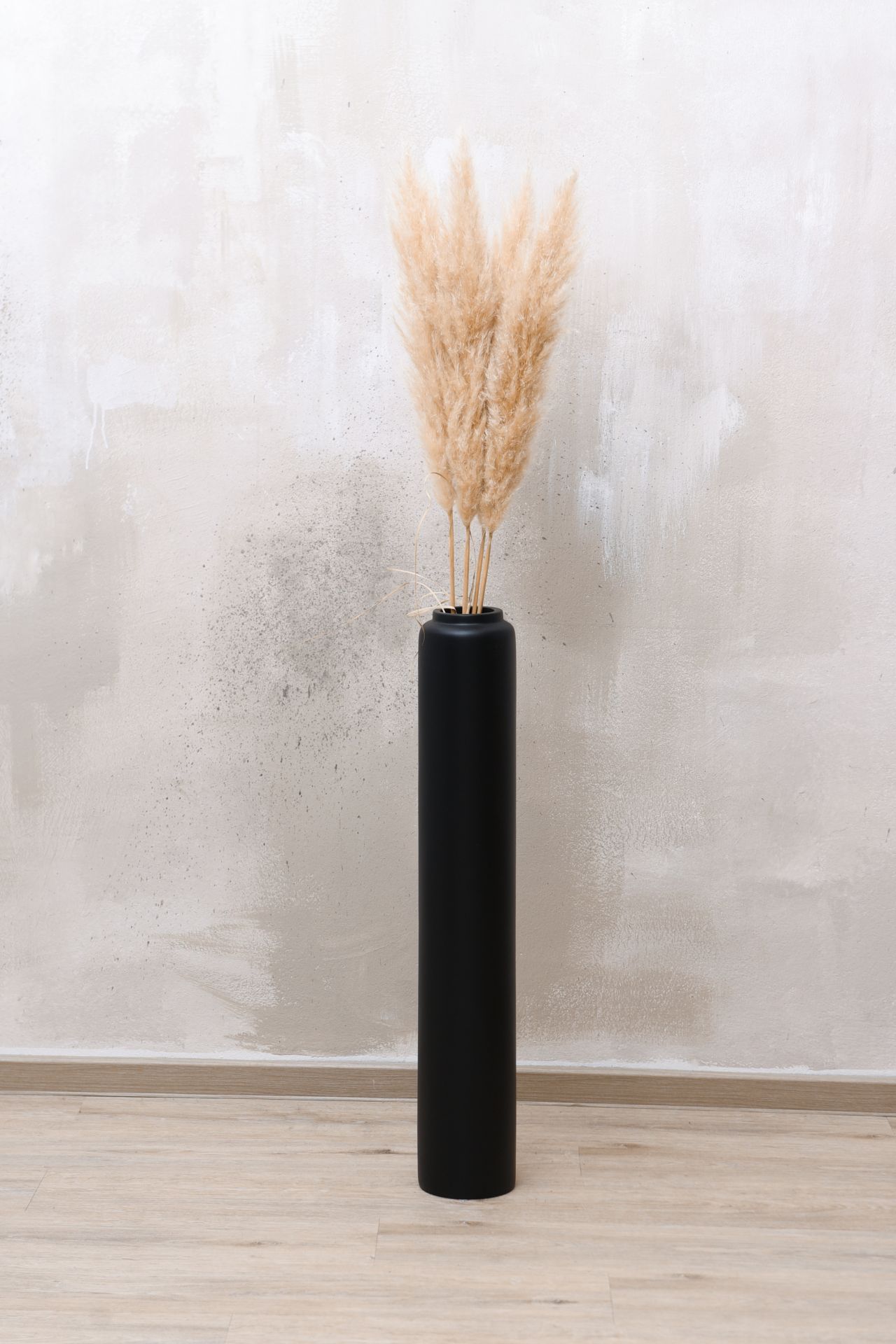 Bodenvase Fiberglas Schwarz Matt DIRETO