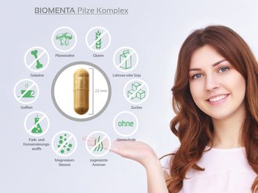 Hochwertige Pilze Komplex Kapseln von BIOMENTA