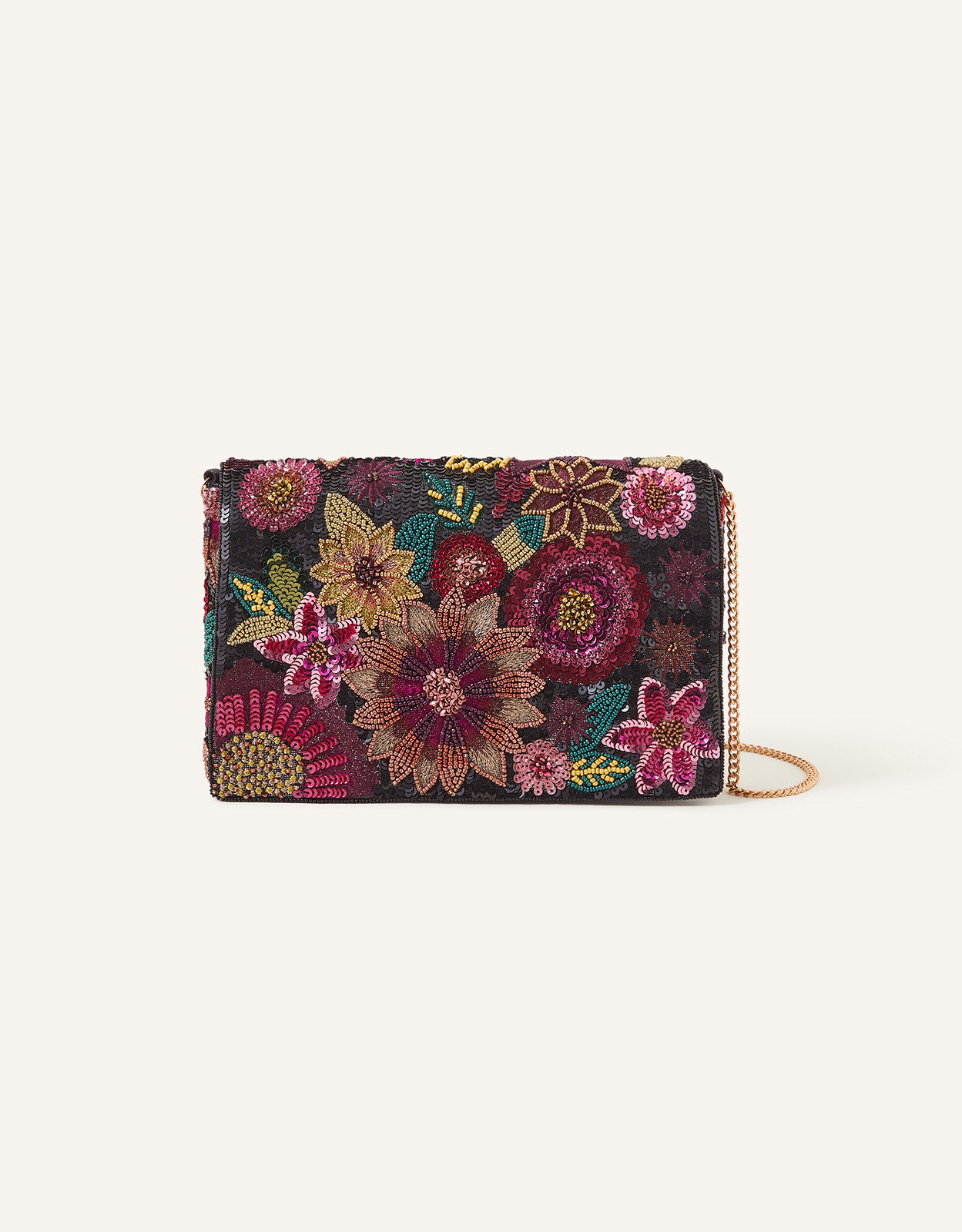 Large Floral Embellished Clutch