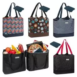 2 in 1 Einkaufstasche + Kühltasche + Kühlakku - Design zur Auswahl