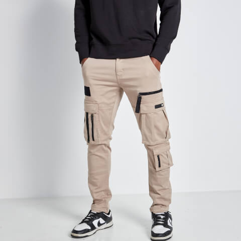 Upgrade your wardrobe with these versatile 11 Degrees Adjustable Cuff Cargo Pants in a timeless Stone hue.