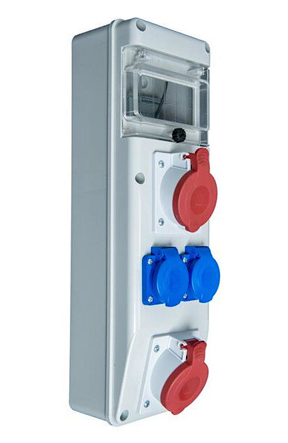 Baustromverteiler / Wandverteiler 2 x CEE16A 2 x 230 V...