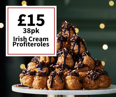 Get a pack of 38 Extra Special Irish Cream Profiteroles for just £15