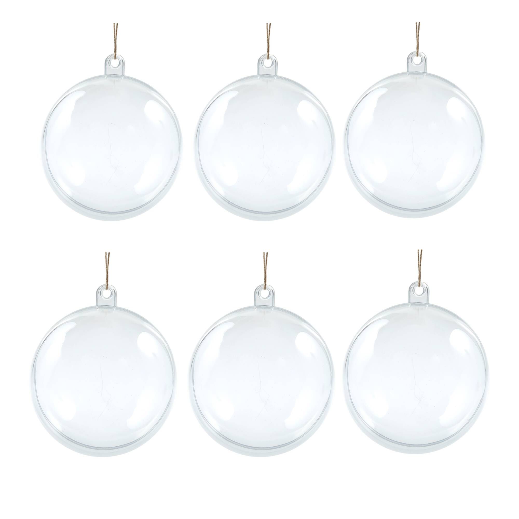 Small Fillable Baubles 6cm 6 Pack