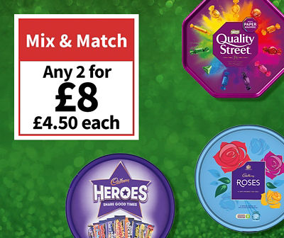 Buy selected chocolate tubs for just 2 for £8
