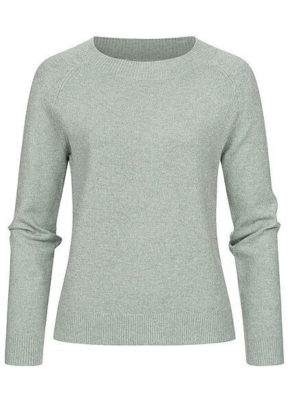 ONLY Damen NOOS Strickpullover Rippbündchen chinois grün