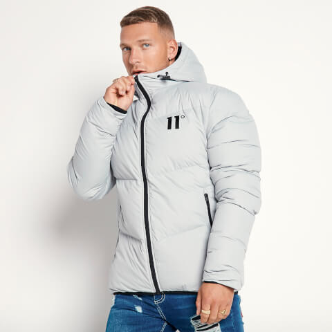 Stay warm and trendy with this Large Panel Puffer Jacket in a stunning Silver shade.